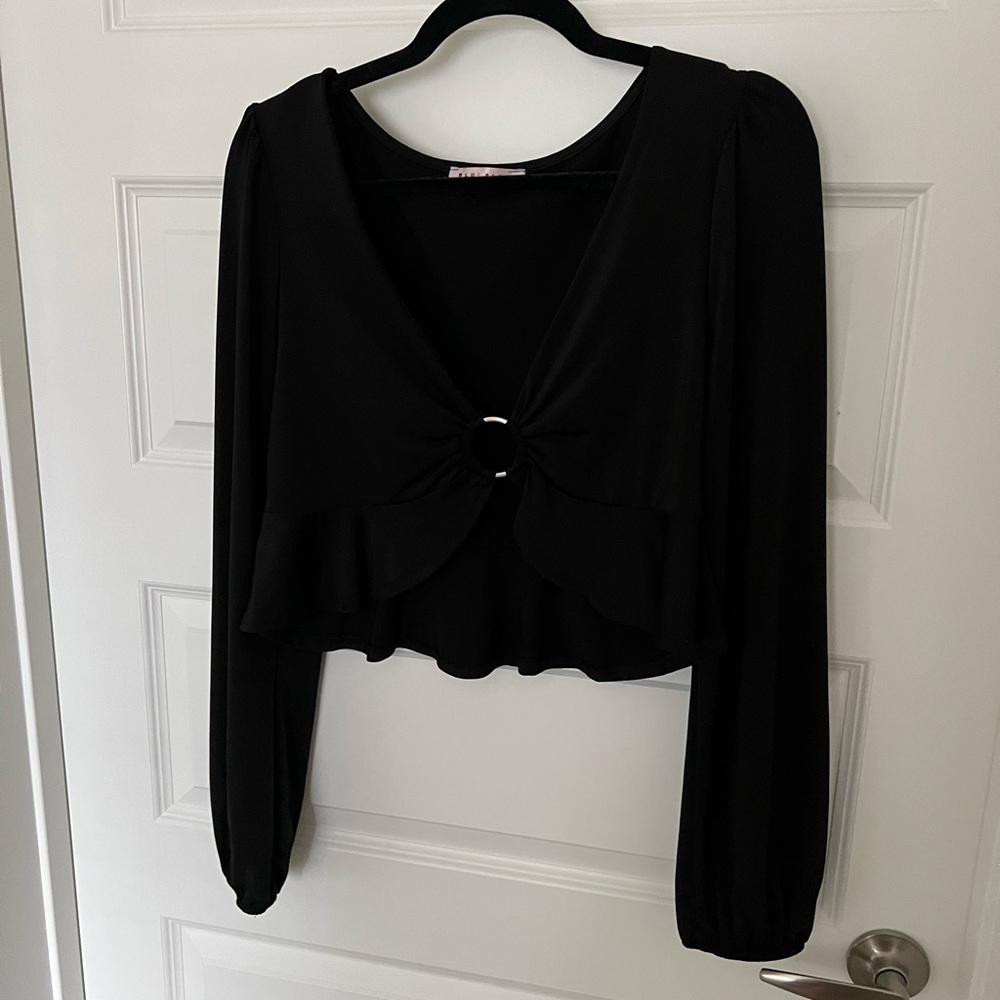 Black long sleeve crop top by Blue Blush